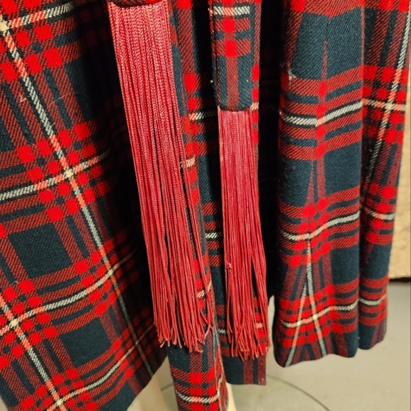 Women's Vintage Red Tartan Coat S/M